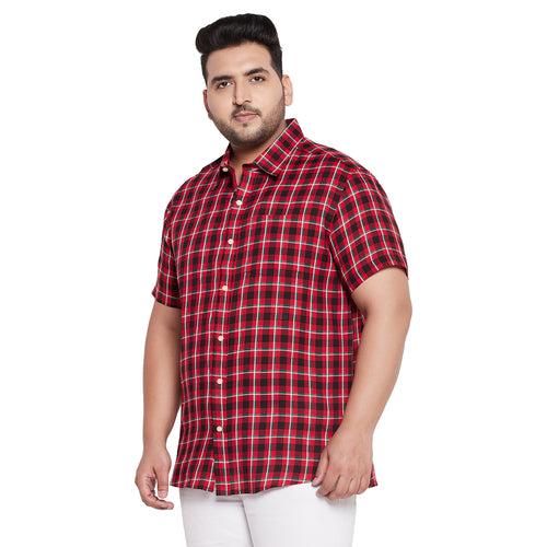 Men Plus Size Conejo Check Shirt