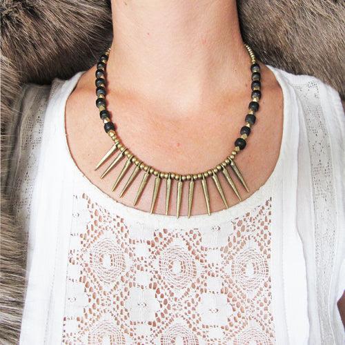 Tribal Spike Necklace ☆Black☆