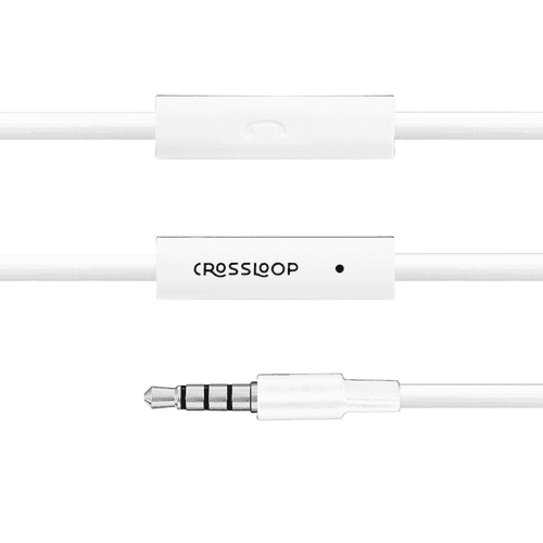 Crossloop Wired Earphones In White & Rose Gold