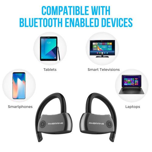 Ambrane AERO Smart Voice Assistant Enabled Around The Ear True Wireless Earbuds (ATW-20, Black)