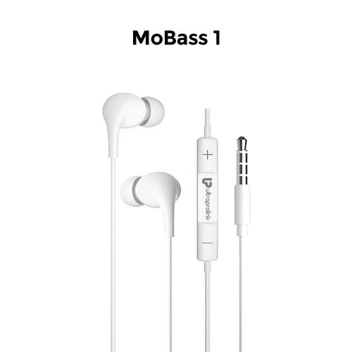 Mobass 1 Hands free earphone with mic 1.2m UM1037WHT