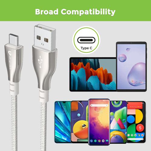 Zync Alloy Fast & Tough USB Type C Charging Cable UL1065SLV