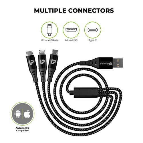 TrioLink 18 W 3in1 Fast Charging Cable (1.5m/Black) UL1098BLK-0150