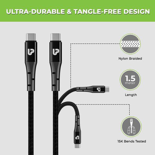 Zoom 100 USB Type C to C Cable UL1108BLK-0150