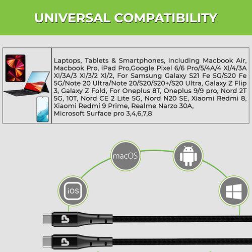 Zoom 100 USB Type C to C Cable UL1108BLK-0150