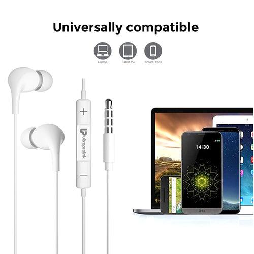 Mobass 1 Hands free earphone with mic 1.2m UM1037WHT