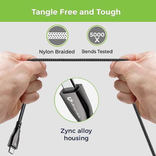 Zync Alloy Fast & Tough USB Type C Charging Cable UL1065BLK