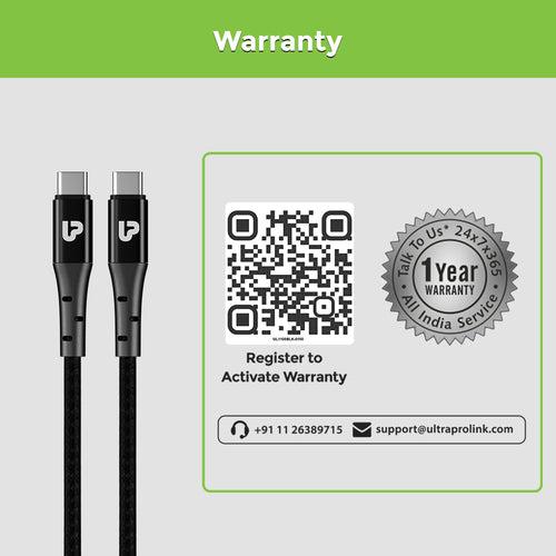 Zoom 100 USB Type C to C Cable UL1108BLK-0150