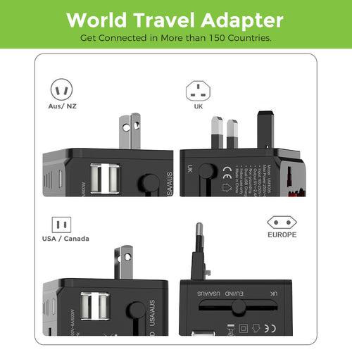 World Travel Adapter with Dual USB 2.4A/12W UM1005WTA