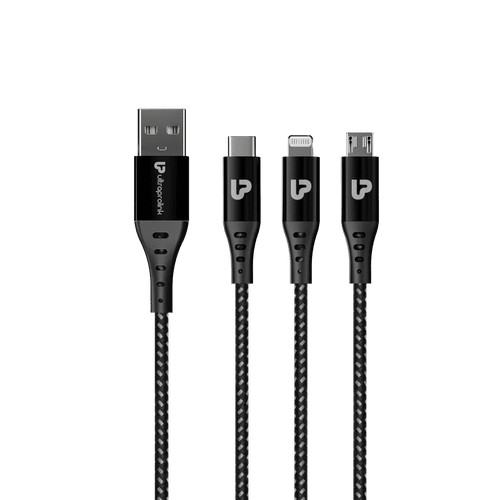 TrioLink 18 W 3in1 Fast Charging Cable (1.5m/Black) UL1098BLK-0150