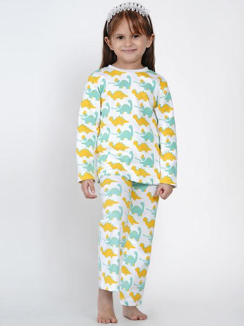 Berrytree Organic Night Suit Green Dino Girl