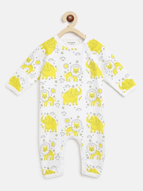 Berrytree Organic Cotton Baby Rompers : Yellow Lion