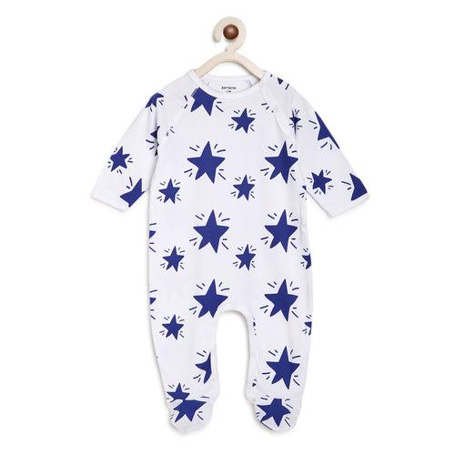 Berrytree Organic Cotton Baby Romper Star Blue