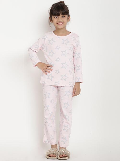 Berrytree Organic Night Suit Pink Stars