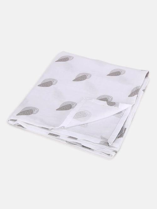 Berrytree Newborn Swaddle/Wrap Blanket Grey Owls