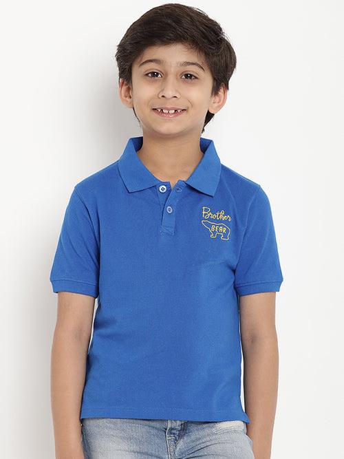 Berrytree Organic Cotton Polo Shirt Brother Bear Blue