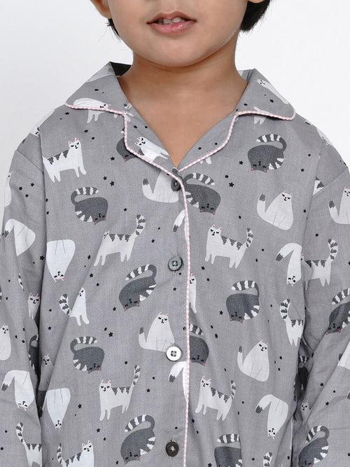 Berrytree Night Suit Grey Cat Boy