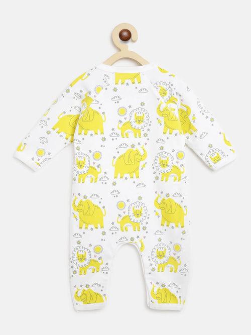 Berrytree Organic Cotton Baby Rompers : Yellow Lion