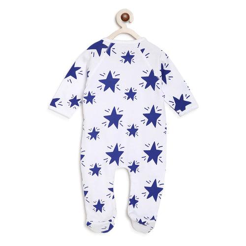 Berrytree Organic Cotton Baby Romper Star Blue