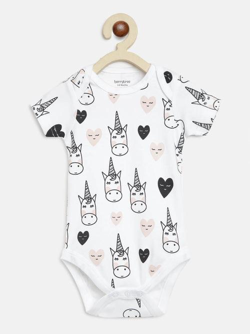 Berrytree Organic Onesies for Babies : Unicorn White