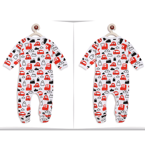 Twins Baby Clothes: Red Cars & Trucks