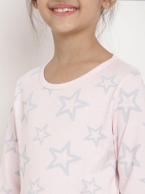 Berrytree Organic Night Suit Pink Stars