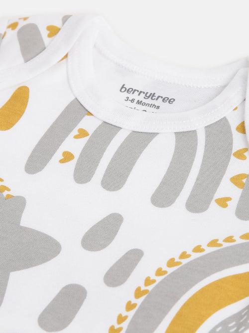 Berrytree Organic Onesies for Babies : Grey Stars Bold