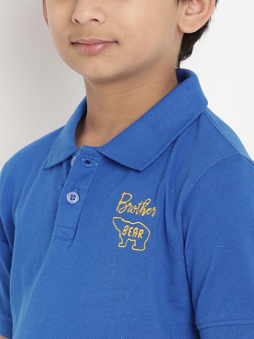 Berrytree Organic Cotton Polo Shirt Brother Bear Blue