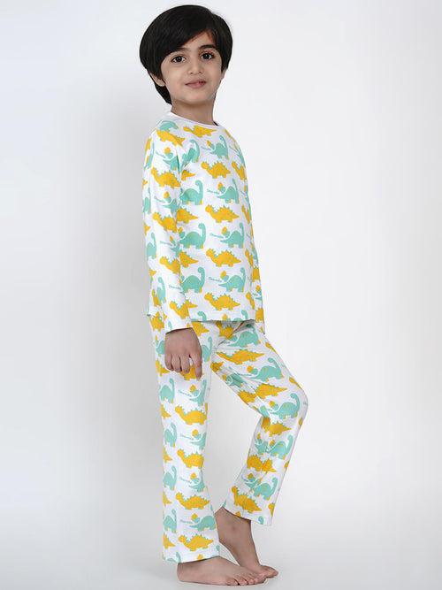 Berrytree Organic Night Suit Green Dino Boy