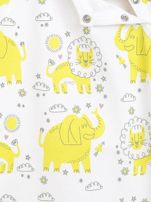 Berrytree Organic Cotton Baby Rompers : Yellow Lion