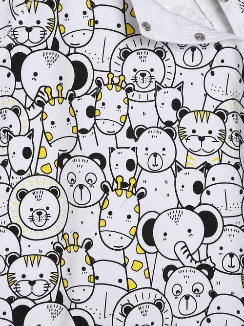 Berrytree Organic Cotton Baby Rompers : Yellow Animals
