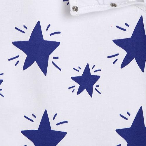 Berrytree Organic Cotton Baby Romper Star Blue