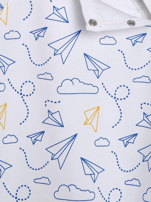 Berrytree Organic Cotton Baby Rompers : Paper Planes