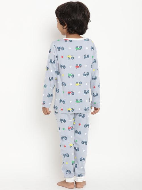 Berrytree Organic Unisex Night Suit- Trucks