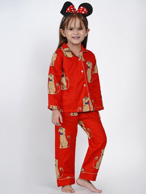 Berrytree Night Suit Red Dogs Girl