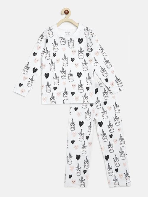 Berrytree Organic Night Suit Unicorns Pink FS