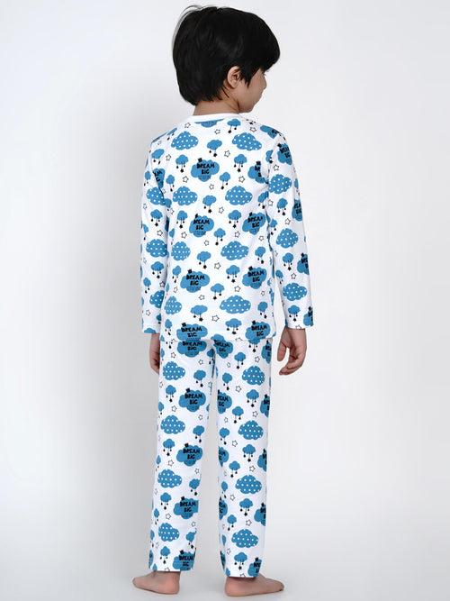 Berrytree Organic Night Suit Blue Cloud Boy