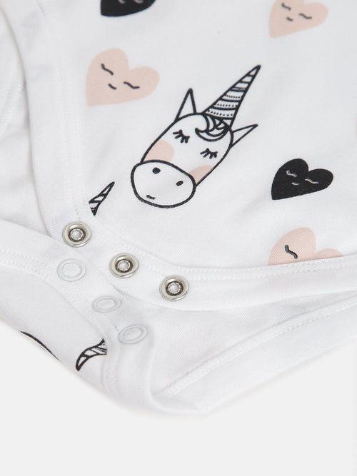 Berrytree Organic Onesies for Babies : Unicorn White