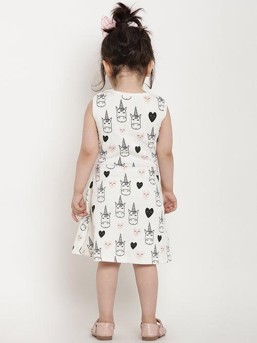 Berrytree Organic Cotton Unicorns Dress Cut-Sleeves