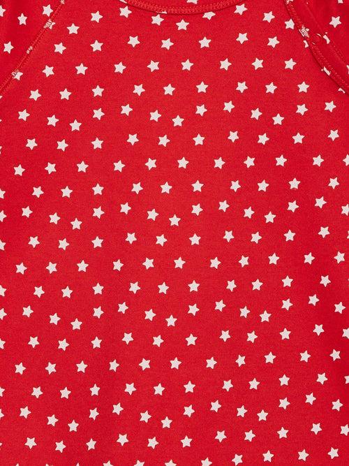 Berrytree Organic Cotton Baby Romper White Stars Red