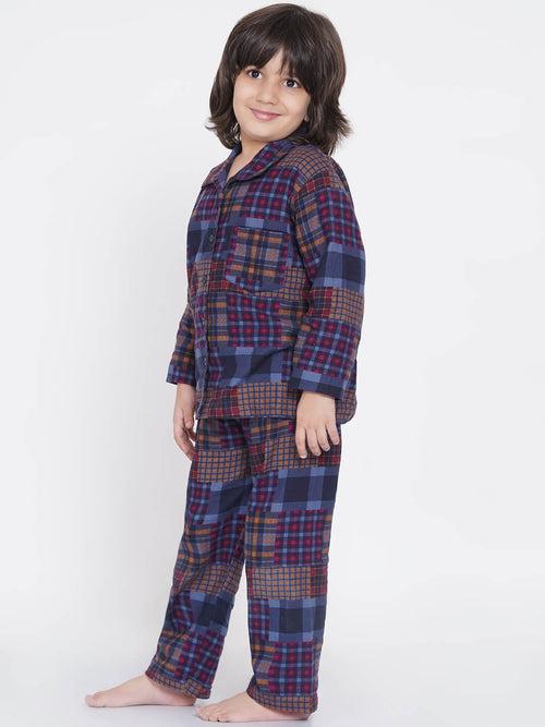 Berrytree Night Suit Boys: Blue Check