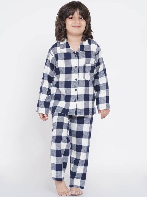 Berrytree Soft Night Suit Boys: Blue Squares