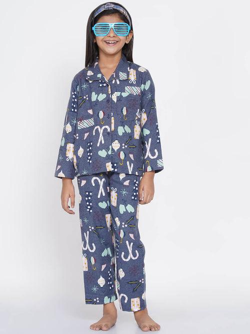 Berrytree Cotton Night Suit Girls: Christmas Snow