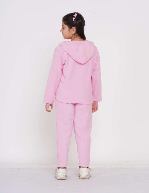 Berrytree Fleece Night Suit Girls: Pink Whale