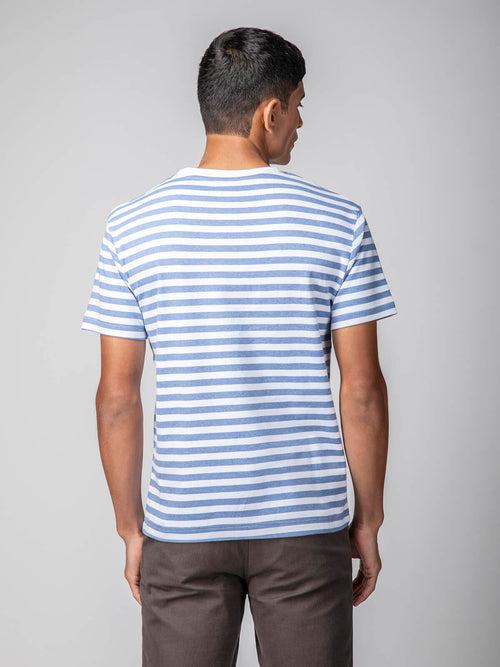 Berrytree Organic Cotton  Men T-shirt Blue Stripes