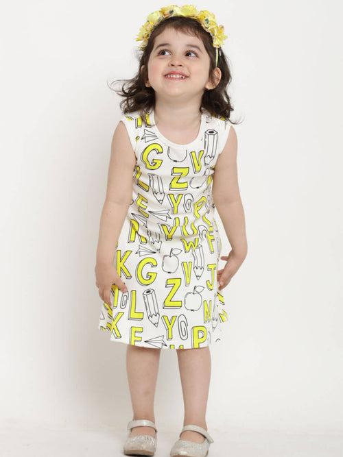 Berrytree Organic Cotton Alphabets Dress Cut-Sleeves