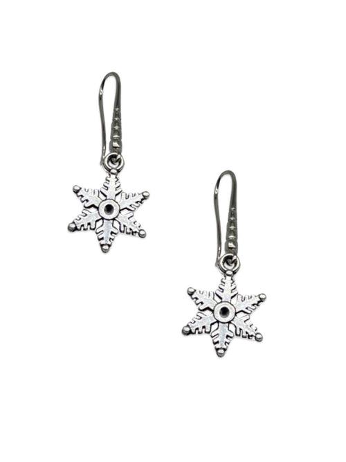 Snowflake Charm Christmas Necklace & Earrings Set