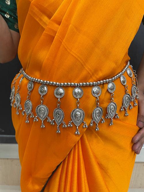 Silver Kamarbandh Ghungroo Drop Design