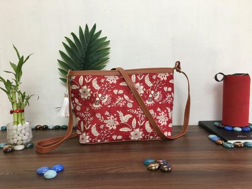 Minsk - 3 zip- Big size - Sling Bag - Maroon Forrest