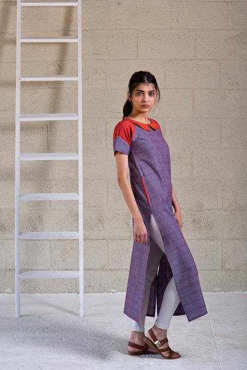 Medha Violet Extra Warp Kurta